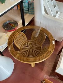 Tavolo tondo ripiano in vetro