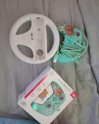 2 controller+volante  wii+ scatola ps2 e nintendo 