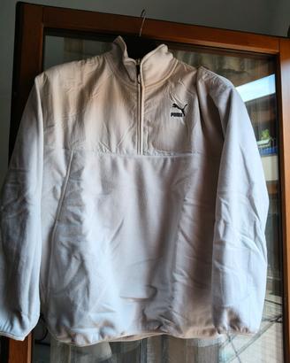 Felpa pile Puma mezza zip beige - Taglia M