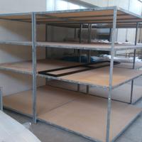 SCAFFALI 4 RIPIANI per Rotoli Stoffe con pianali