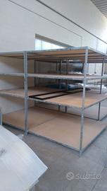 SCAFFALI 4 RIPIANI per Rotoli Stoffe con pianali