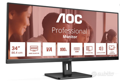 Monitor Ultrawide 34" AOC U34E2M - WQHD 100Hz