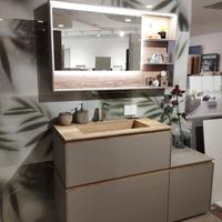 Mobile bagno cemento creta + specchiera quadro