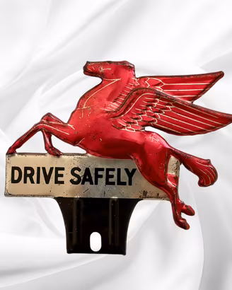 Targa Mobilgas Pegasus Vintage anni 40 originale