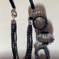 set di 3 bracciali di perle + collana