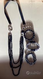 set di 3 bracciali di perle + collana