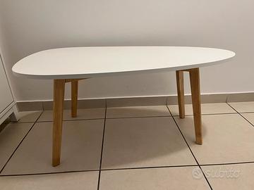 Tavolino design bianco e legno