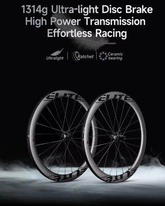 Ruote carbonio Elite wheels 1315gr.