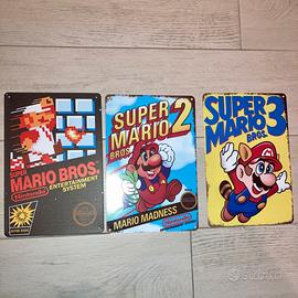 Super Mario Bros collection poster in alluminio