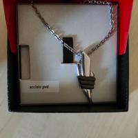 collana rosso amante acciaio e nero uomo 