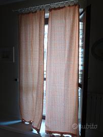 n 2 tende in cotone stile sardo - panna e color pe
