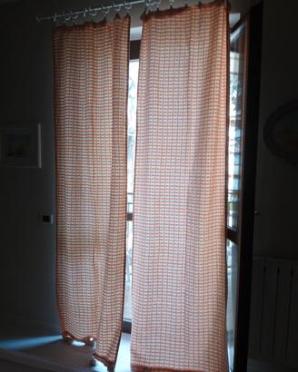 n 2 tende in cotone stile sardo - panna e color pe