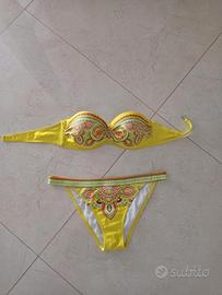 Bikini 2 pezzi giallo con fantasia