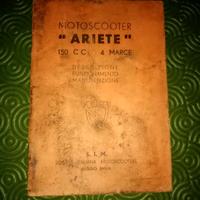 Libretto uso d'epoca motoscooter ARIETE 150 1954