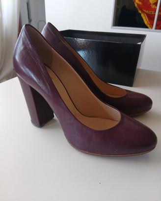scarpe tacco color prugna