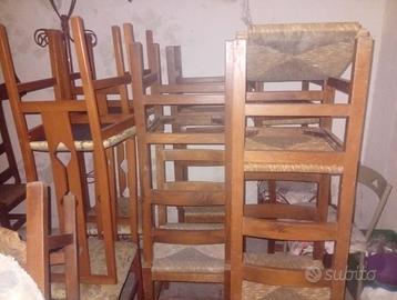 Sedie in legno impagliato