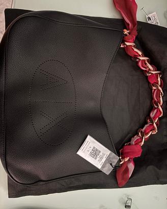 Armani Exchange Borsa nera vera pelle nuova