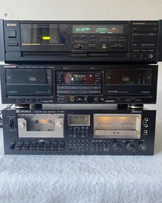 Lotto di tre registratori a cassette professionali