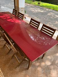 Tavolo e sedie da giardino