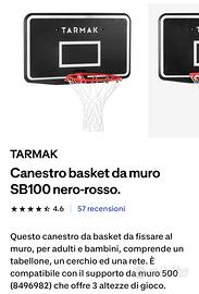 Canestro basket da muro