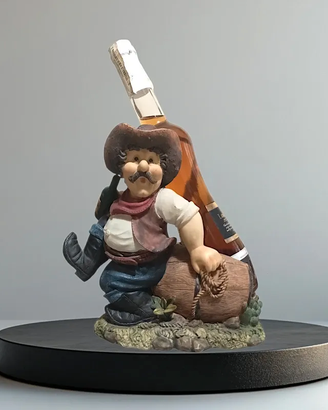 Portabottiglie cowboy vintage resina statuina