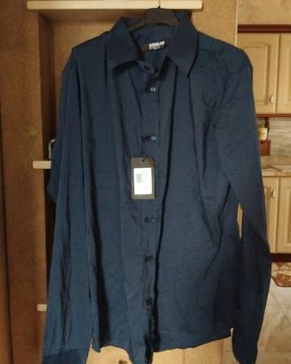 CAMICIA UOMO DI COTONE BRAND SIMON PEET COLORE BLU