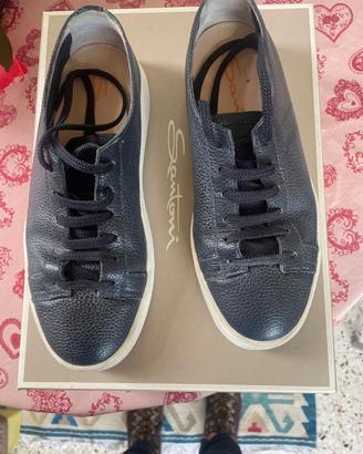 SNEAKER DA UOMO IN PELLE BOTTALATA BLU