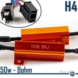 RESISTENZE 50W-8 OHM Kit Led H4 SPEGNI SPIA Errore
