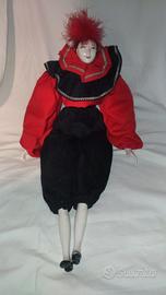 Grande Bambola Pierrot in porcellana