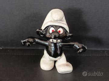 Puffo Smurf nero arrabbiato schleich peyo 1966.