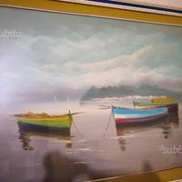 Dipinto golfo Napoli. Antico quadro