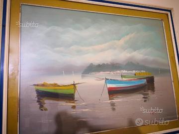 Dipinto golfo Napoli. Antico quadro