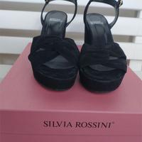 Sandali donna camoscio nere Silvia Rossini