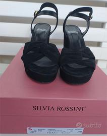 Sandali donna camoscio nere Silvia Rossini