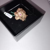 anello tigre argento placcato oro