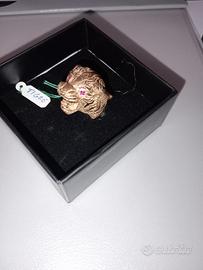 anello tigre argento placcato oro