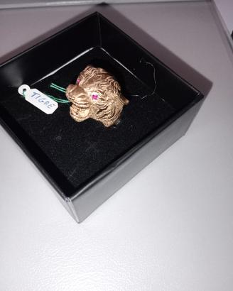 anello tigre argento placcato oro