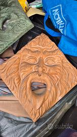 tre maschera scultura da parete