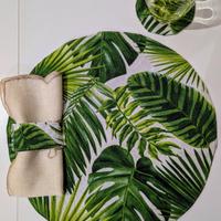 Set  tovagliette con fermatovagli e sottobicchieri