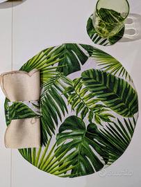 Set  tovagliette con fermatovagli e sottobicchieri