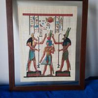 Quadro tela papiro egiziano cornice e doppio vetro