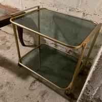 Carrello bar vintage color ottone vetro fume’
