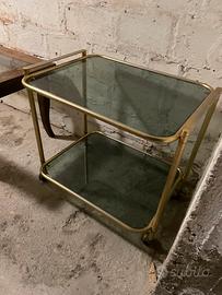 Carrello bar vintage color ottone vetro fume’