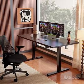 Scrivania elettrica Reg Altezza(160 x 80 cm, Nero)