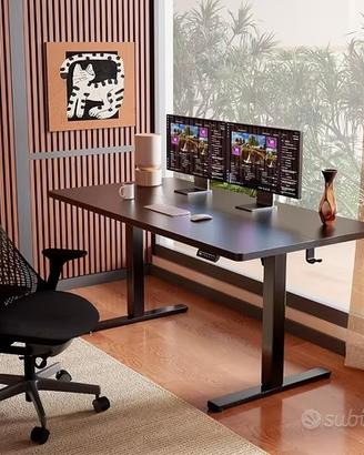 Scrivania elettrica Reg Altezza(160 x 80 cm, Nero)