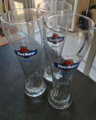 3 Bicchieri  da birra Tucher Weizen 0,5L.