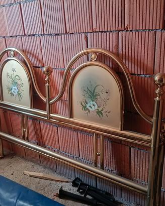 letto ottone matrimoniale dipinto a mano