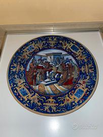 PIATTO DA PARATA IN MAIOLICA A LUSTRO 1920