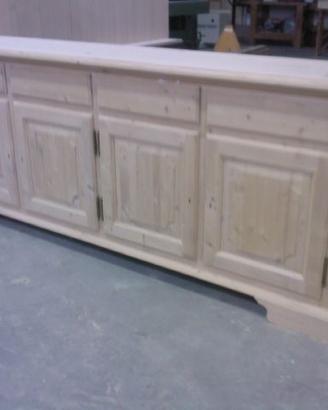 credenza 4 ante 4 cassetti in abete evaporato