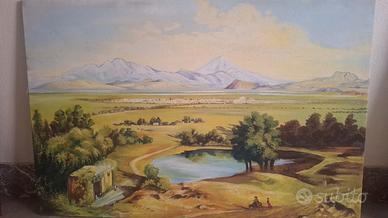 Dipinto olio su tela 120x80 paesaggio messicano